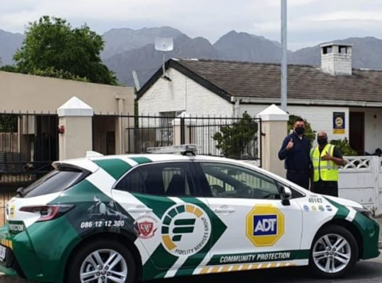 Community protection vehicle at property